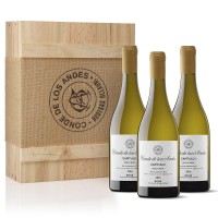 Estuche Regalo Madera 3 Bot Vino Blanco Conde De Los Andes Malvasia 75 cl
